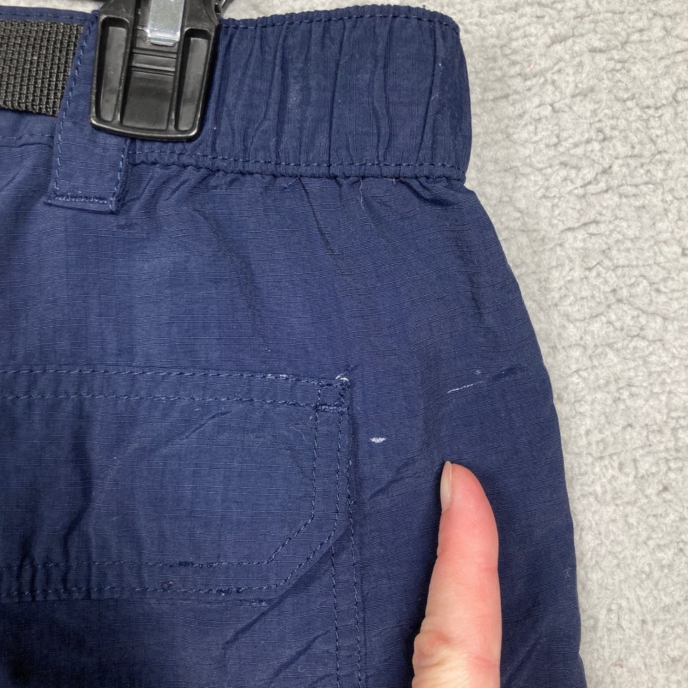 North River Cargo Shorts Mens 40 Navy Blue Ripstop Nylon Belted Hiking Utility - Picture 9 of 12